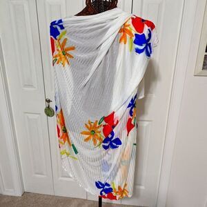 Vintage Spiegel Large Square Nylon Scarf with Bright Floral Print